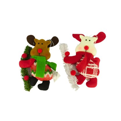 Enfeite Natalino Papai Noel Rena Boneco De Neve 