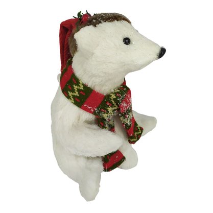 Enfeite Natalino Urso Polar Com Gorro E Cachecol