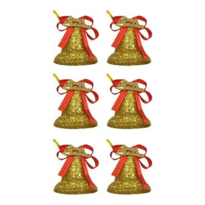 Enfeites Pendente Sino Dourado 6 Unidades