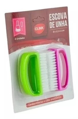 Escovinha Plástica De Unha 2 Peças