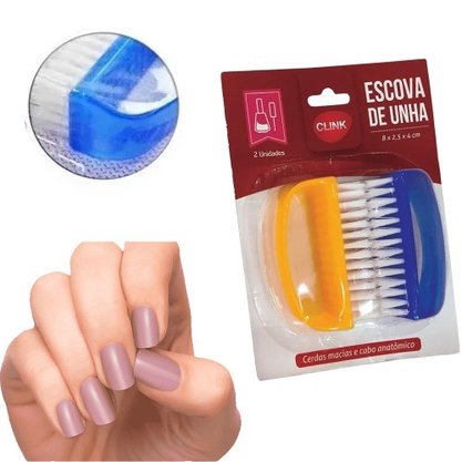 Escovinha Plástica De Unha 2 Peças
