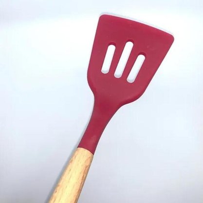 Espátula Vazada 32cm Vermelha Wellmix