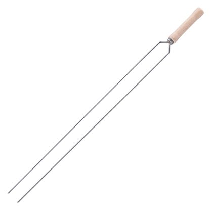 Espeto Fino Duplo Para Churrasco 75cm