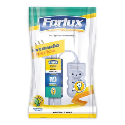 Extensão Compact Tripolar 3m 10A / 250V Branco