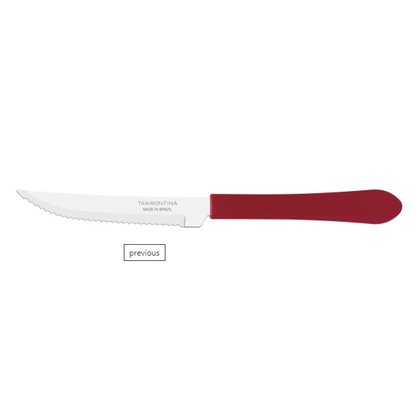 Faca Para Churrasco Inox 4 Leme Vermelho
