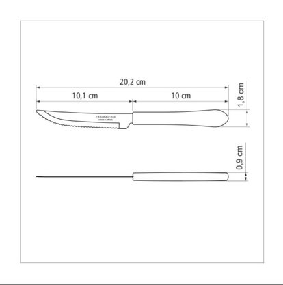 Faca Para Churrasco Inox 4 Leme Vermelho