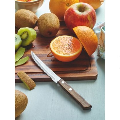 Faca Para Churrasco Inox 5" Polywood Castanho