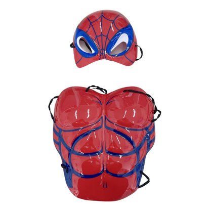 Fantasia Máscara Capa E Peitoral Homem Aranha