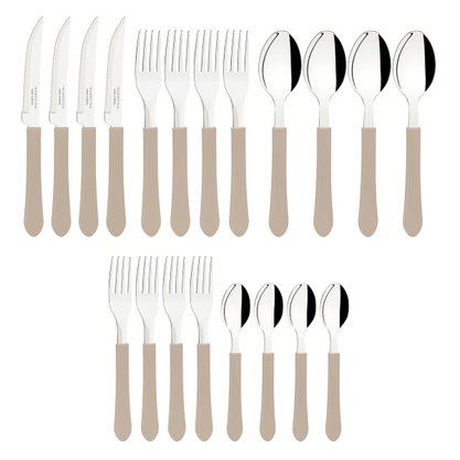 Faqueiro Inox Leme 20 Peças Cinza Tramontina