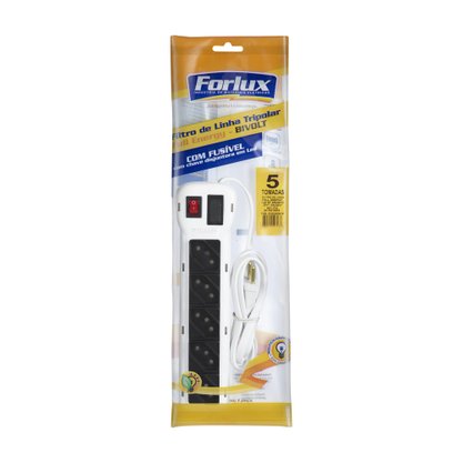 Extensão Elétrica 5 Entradas Filtro Linha Original Forlux