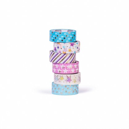 Fita Adesiva Washi Tapes Estampada 6 Unidades 3m
