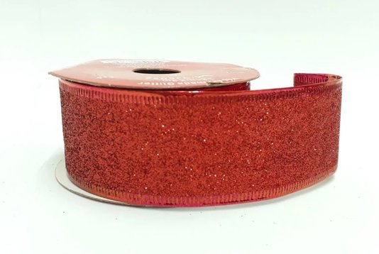 Fita Aramada Natal Glitter 3,8cmx3m
