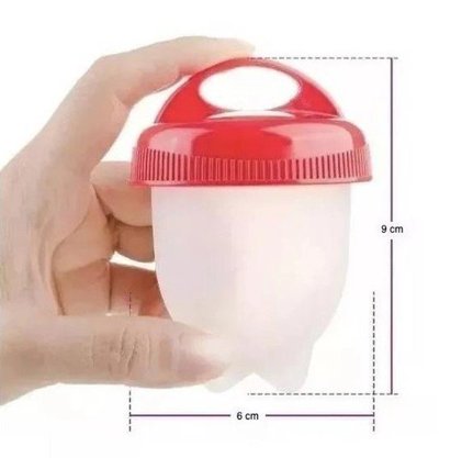 Forma Cozinhar Ovos Sem Casca Silicone E Plástico 7x9cm