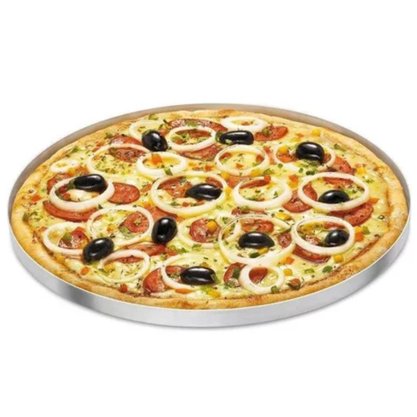 Forma De Pizza 30cm Polida Em Alumínio Panelar