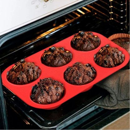 Forma De Silicone Cupcakes 6 Cavidades