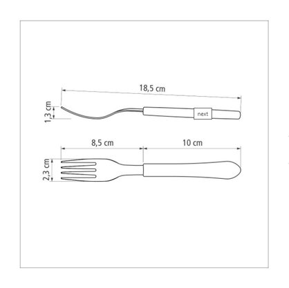 Garfo De Mesa Inox Leme Preto