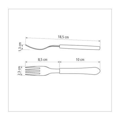 Garfo De Mesa Inox Leme Vermelho