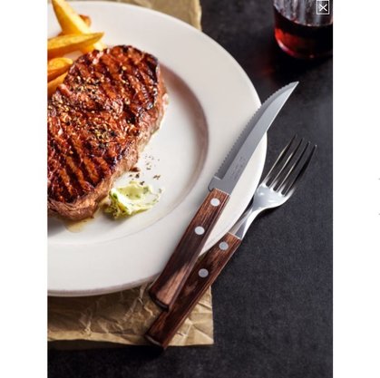 Garfo De Mesa Inox Polywood Castanho