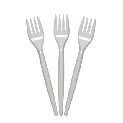 Garfo Sobremesa Plástico 50 Unidades Branco