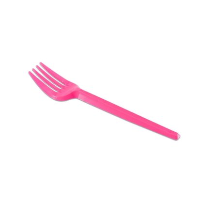 Garfo Sobremesa Plástico 50 Unidades Rosa Escuro