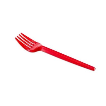 Garfo Sobremesa Plástico 50 Unidades Vermelho