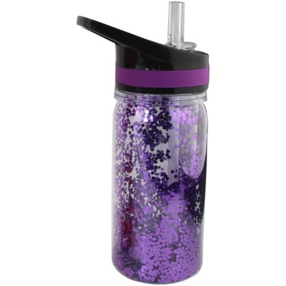 Garrafa Squeeze Aerobic Glitter Plástico 350ml