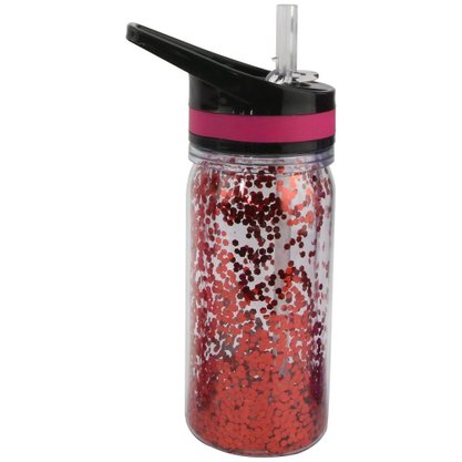 Garrafa Squeeze Aerobic Glitter Plástico 350ml
