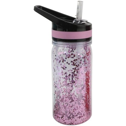 Garrafa Squeeze Aerobic Glitter Plástico 350ml