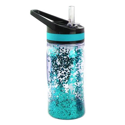 Garrafa Squeeze Aerobic Glitter Plástico 350ml