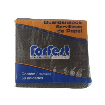 Guardanapo Com 50 Unidades 20x22cm Cor Preto Forfest