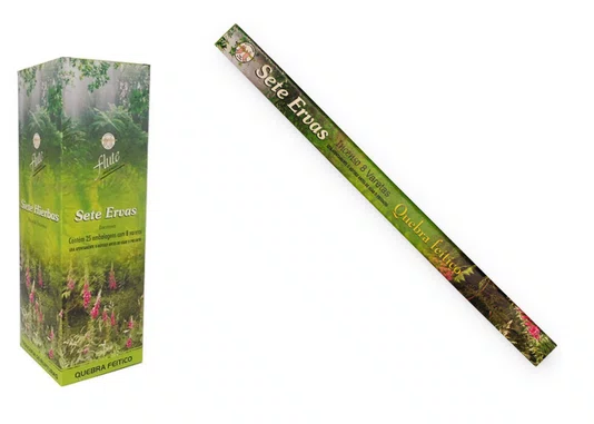 Incenso Flute Sete Ervas Com 8 Varas