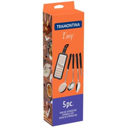 Jogo De Utensilios De Inox 5 Peças Easy Vermelho