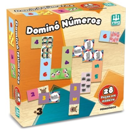 Jogo Dominó Em Madeira 28 Peças Nig Brinquedos