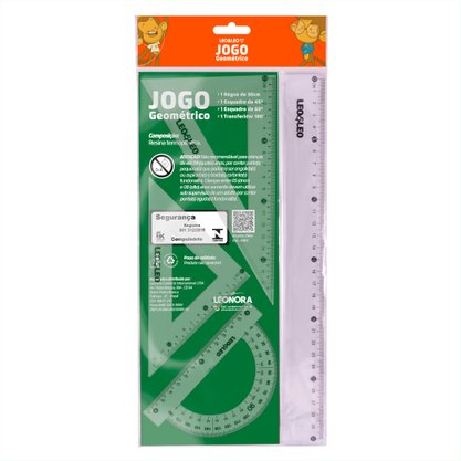 Kit Geométrico Transparente 4 Peças Leo&Leo