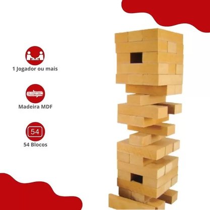 Jogo Torre Jenga Caiu Perdeu MDF