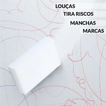 Kit 10 Peças Esponja Mágica Melamina 10 x 6 x 2 cm