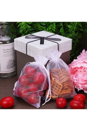Kit 10 Saquinhos Organizadores Organza 17x23cm Branco