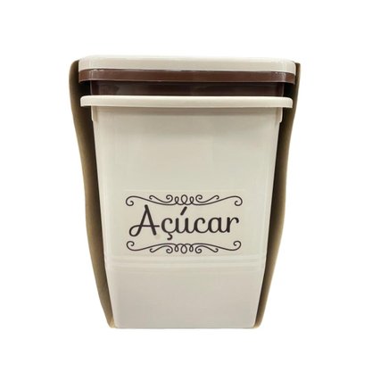 Kit 2 Organizadores 1,95L Quadrados Café Açucar 