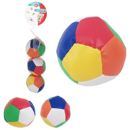 Kit 3 Bolas Didáticas Macias Pequenas Bebê