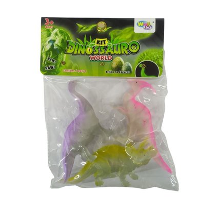 Kit 3 Dinossauros World Brilha no Escuro