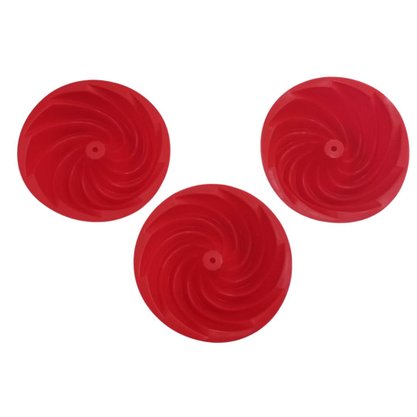 Kit 3 Mini Forma De Silicone 11cm Cor Vermelho Etilux