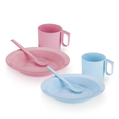 Kit 3 Peças Para Alimentação Infantil De Plástico Cor Sortida Plasnorthon