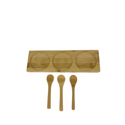 Kit 3 Potes Acrílico Com Tampa E Colher Bambu
