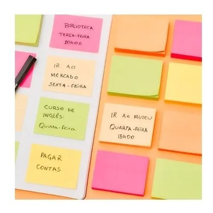 Kit 4 Blocos Adesivos De Anotação Post-it