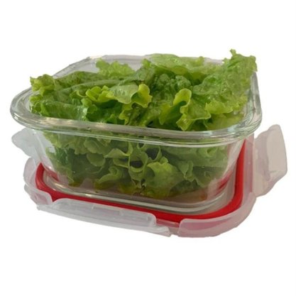 Kit 5 Potes De Vidro Hermético Quadrado 320ml Mek