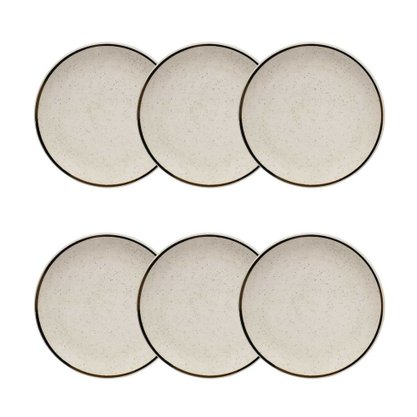 Kit 6 Pratos Sobremesa 20cm Brisa Oxford