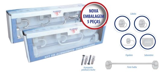 Kit Acessórios Para Banheiro 5 Peças Branco