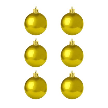Kit Bolas De Natal 6 Unidades Dourado 3cm
