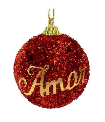 Kit 12 Bolas De Natal Com Frase E Glitter 6cm