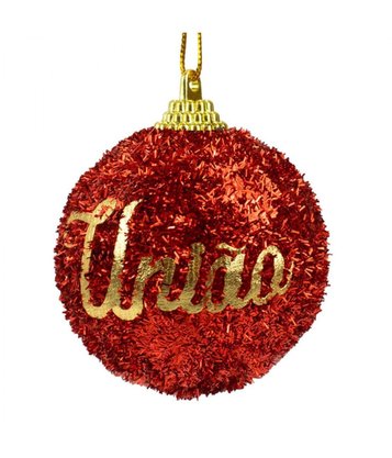 Kit 12 Bolas De Natal Com Frase E Glitter 6cm